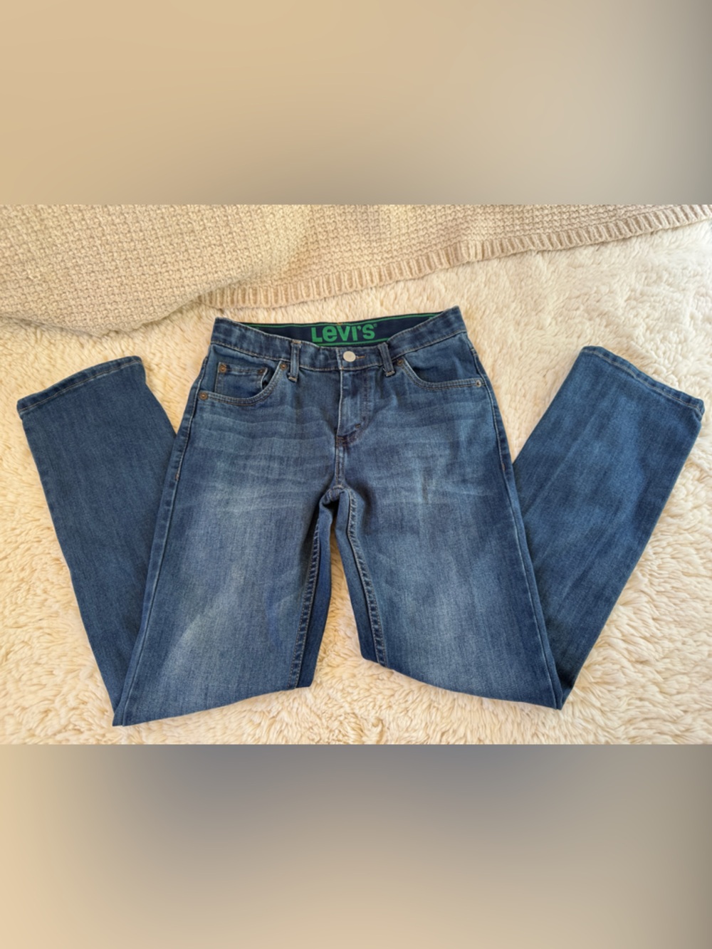 Levi's Boys size 14 Medium Blue Straight-Leg Denim Jeans